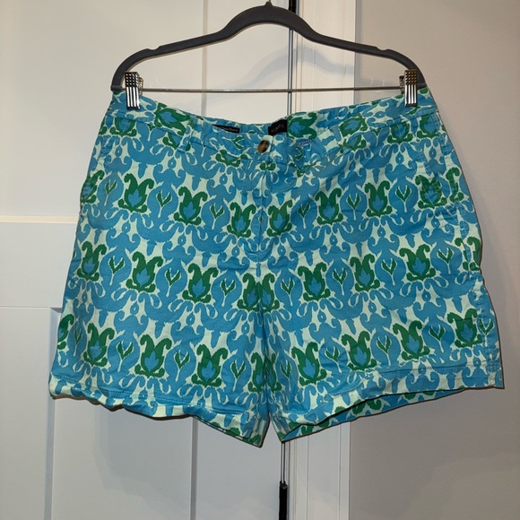 Talbots Pants - Talbots Relaxed Chino Short 6” Blue and Green Patterned Women's Bermudas